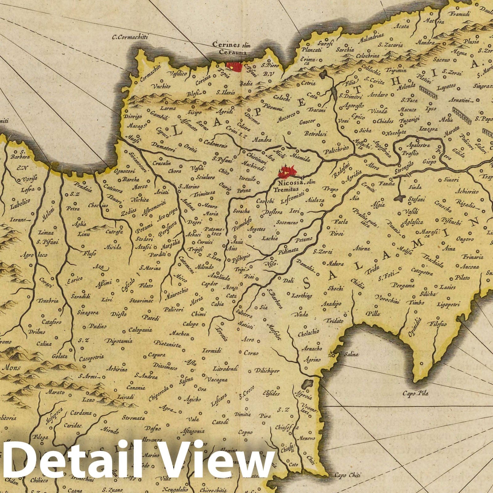Cyprus, 1665 - Historical Map Print from Blaeu's Atlas Maior