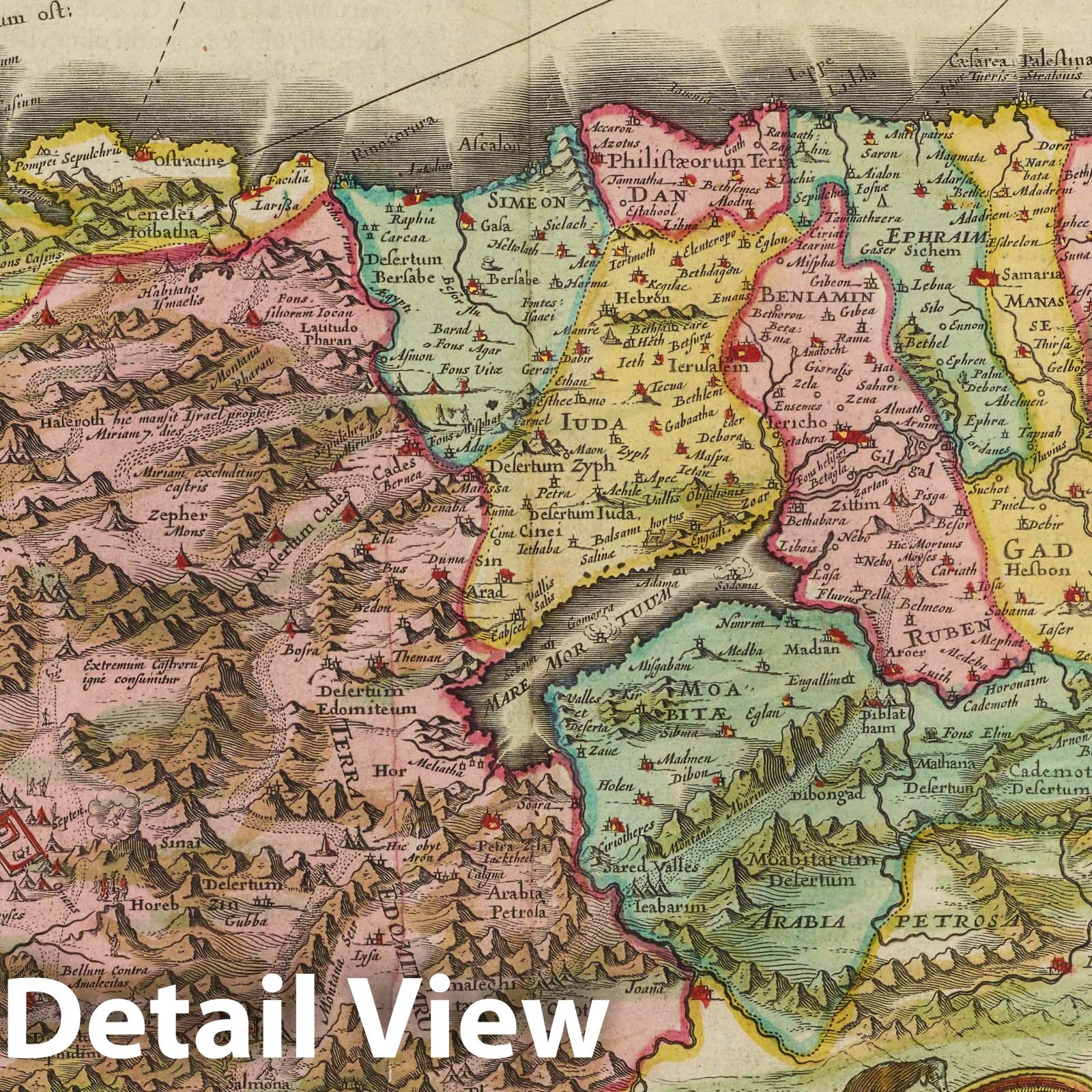 Holy Land, 1665 - Historical Map Print