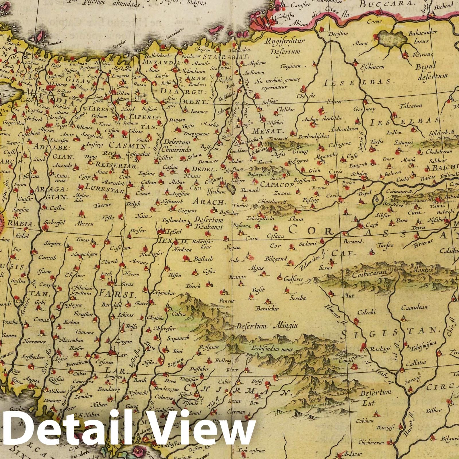 Persia, 1665 - Hand-Colored Historical Map Print