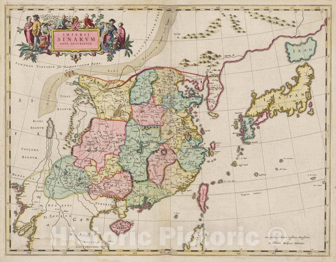 Historic Map : China, Imperii Sinarvm Nova Descriptio, 1665 Atlas , Vintage Wall Art