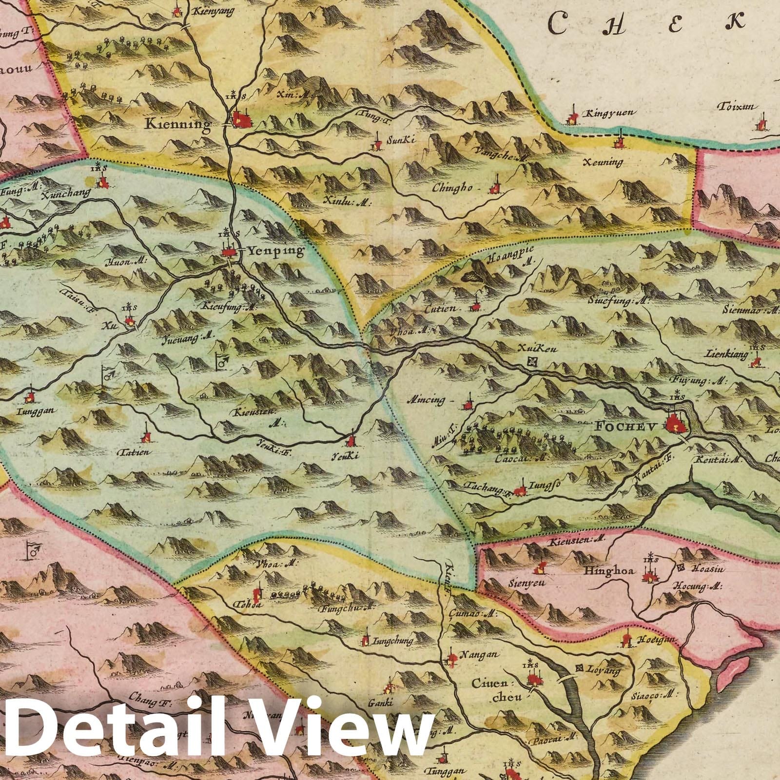 Fujian Province, 1665 - Historical Map Print