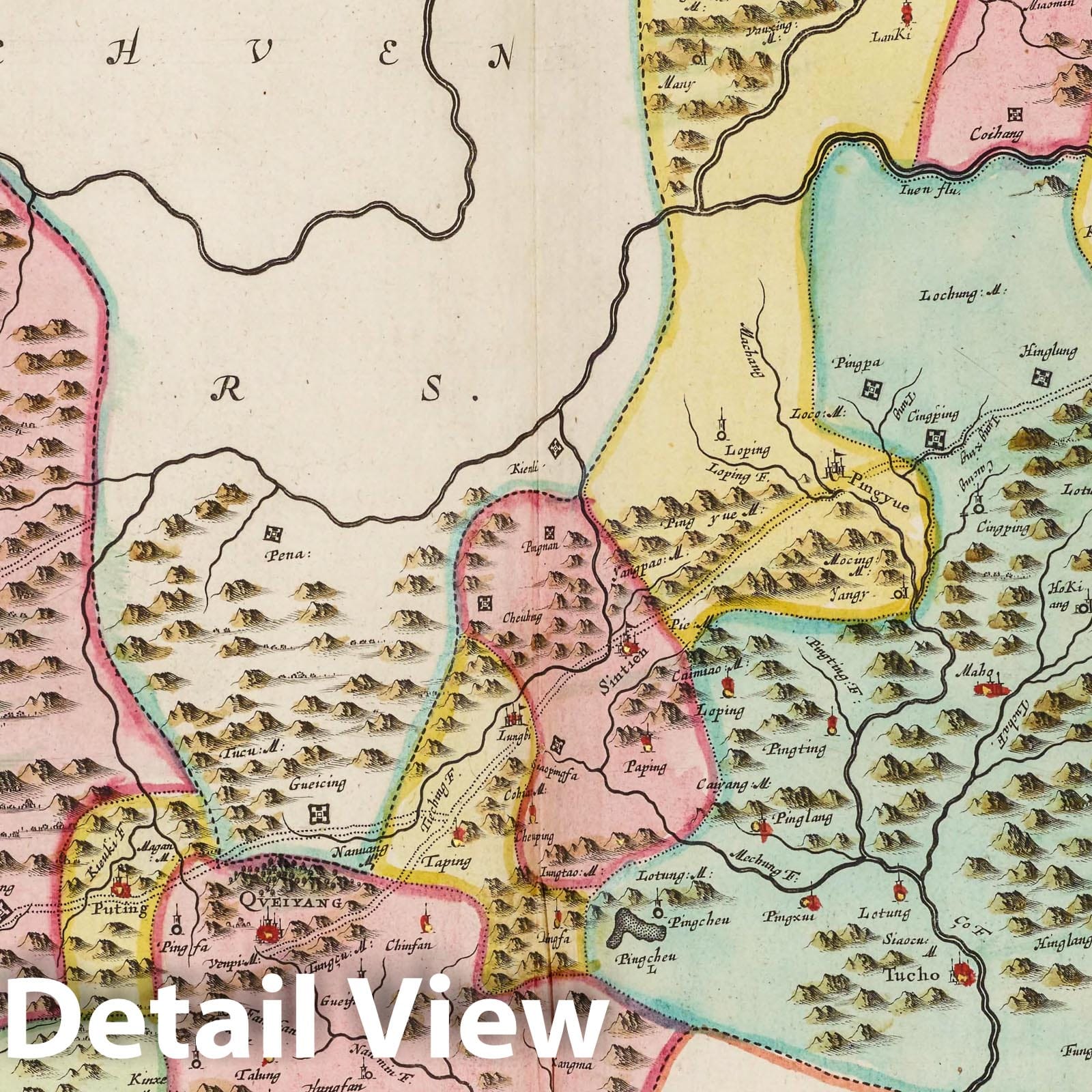 Qinzhou, China 1665 Historical Map Print
