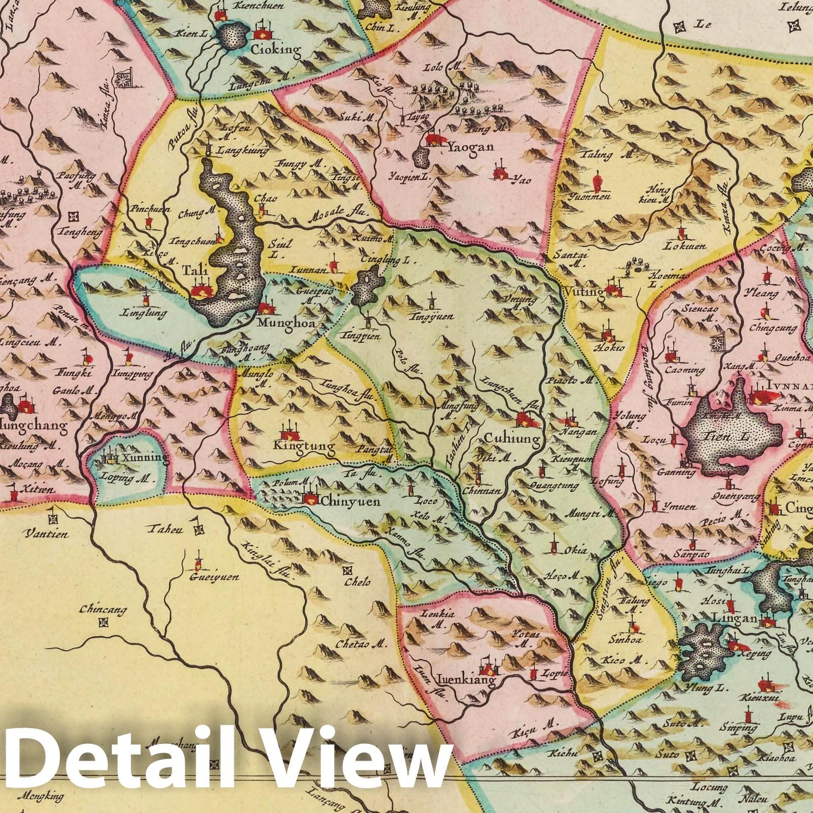 Yunnan Province, 1665 - Historical Map Print