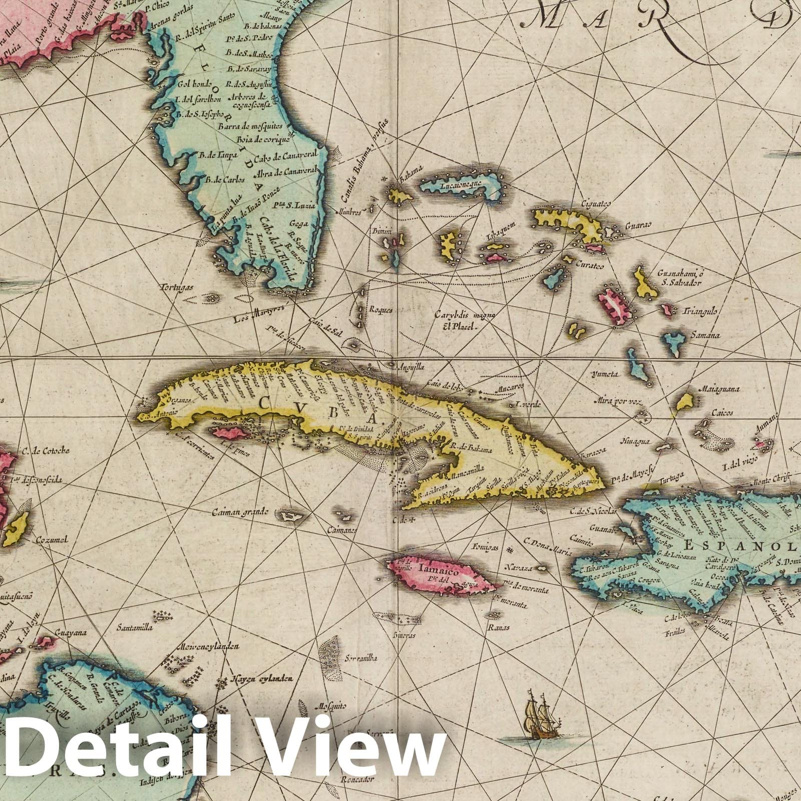 American Islands in the Northern Ocean, 1665 - Blaeu Atlas Maior Map Print
