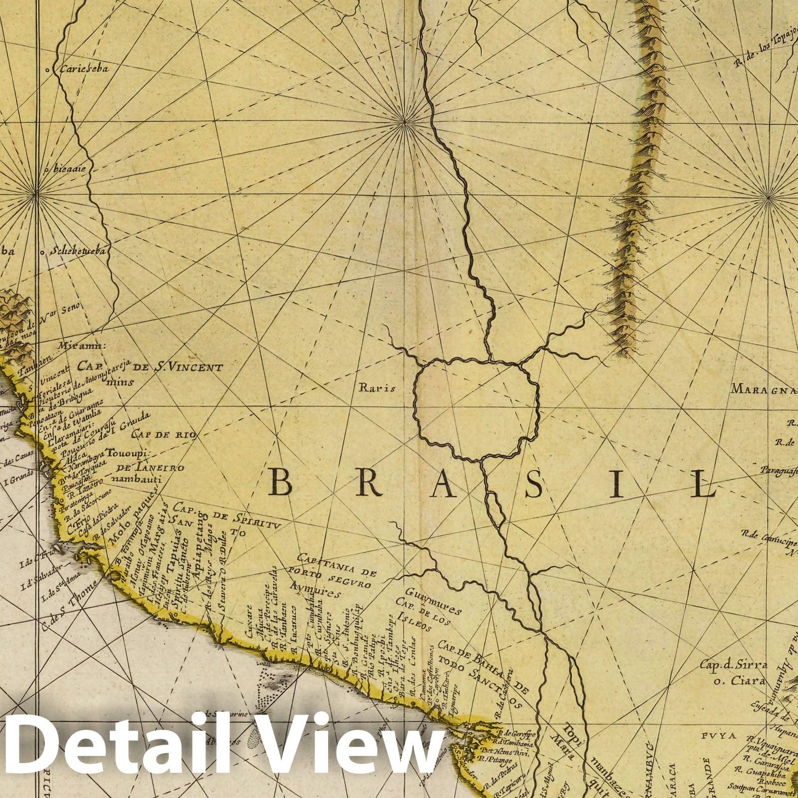 Brazil, 1665 - Historical Map Print