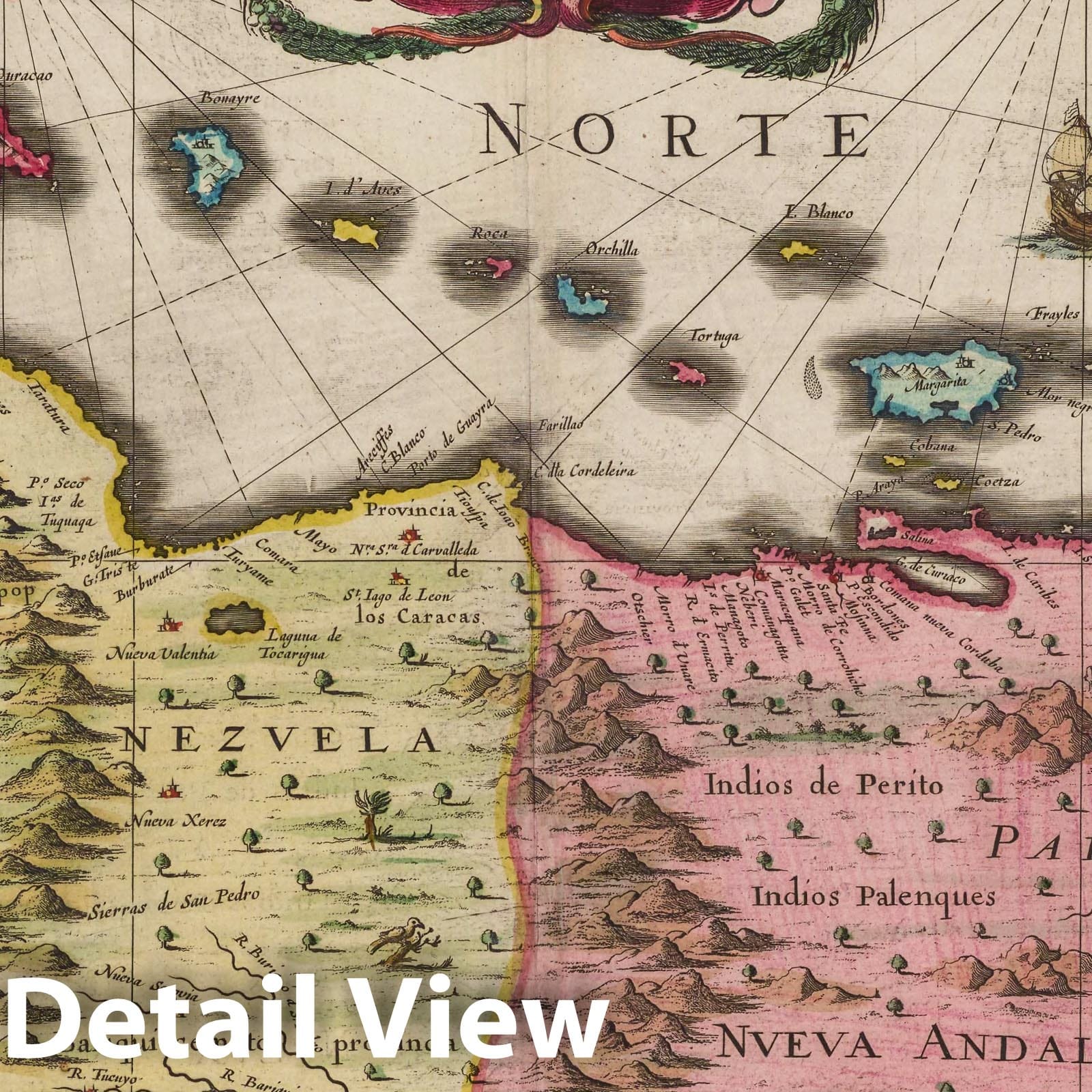 Venezuela, 1665 - Historical Map Print