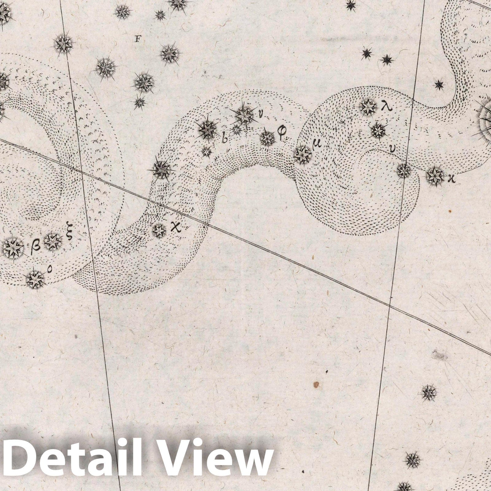 Serpent - Celestial Map, 1655 - Historical Star Chart Print