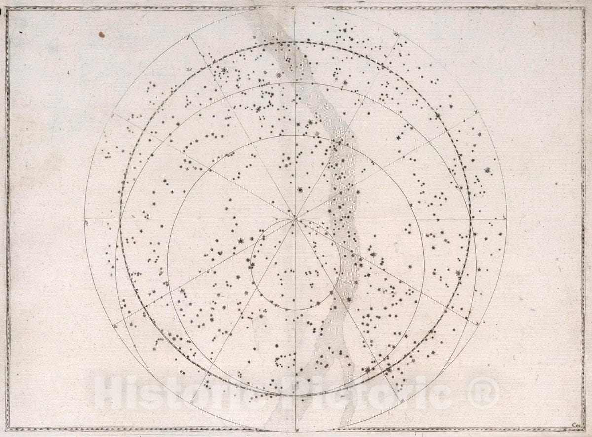 Celestial Constellations - Celestial Map, 1655 - Historical Star Chart Print