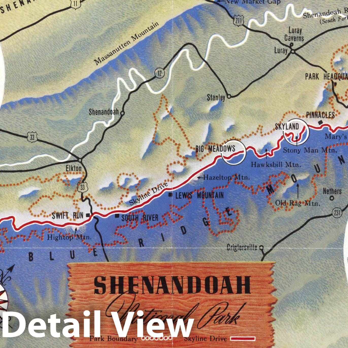Shenandoah National Park - Pictorial Map, 1947