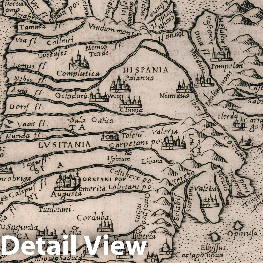 Historic Map : Iberian Peninsula., Europe Tabula Europae II. Della Geografia di Tolomeo. Libro Secondo, 1599 Atlas , Vintage Wall Art