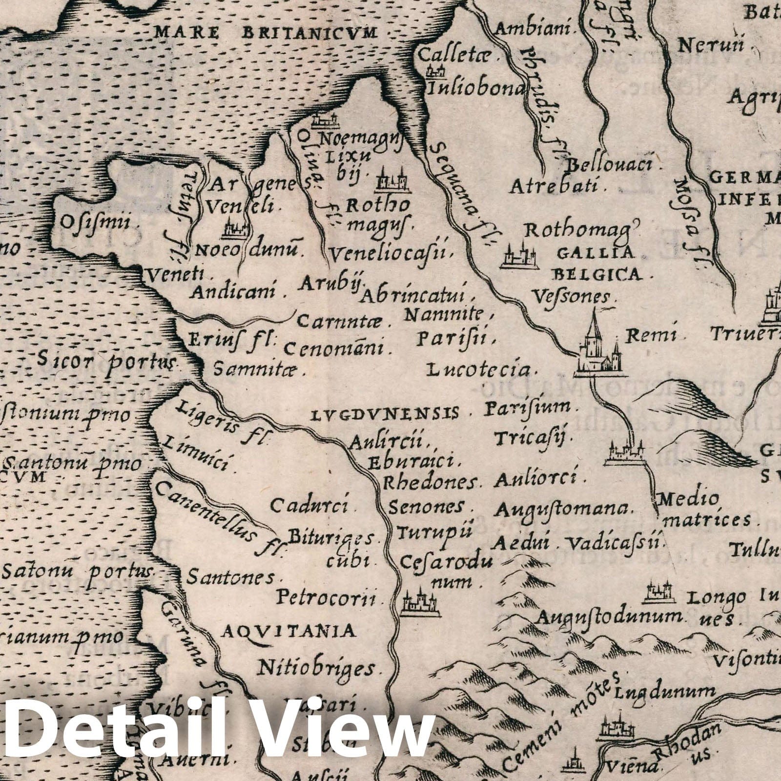 Historic Map : France, , Europe Tabula Europae III. Della Geografia di Tolomeo. Libro Secondo, 1599 Atlas , Vintage Wall Art