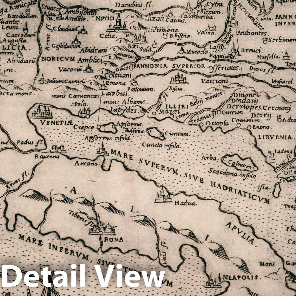 Historic Map : Italy, Roman Empire, Europe Tabula Europae V. Della Geografia di Tolomeo. Libro Secondo, 1599 Atlas , Vintage Wall Art