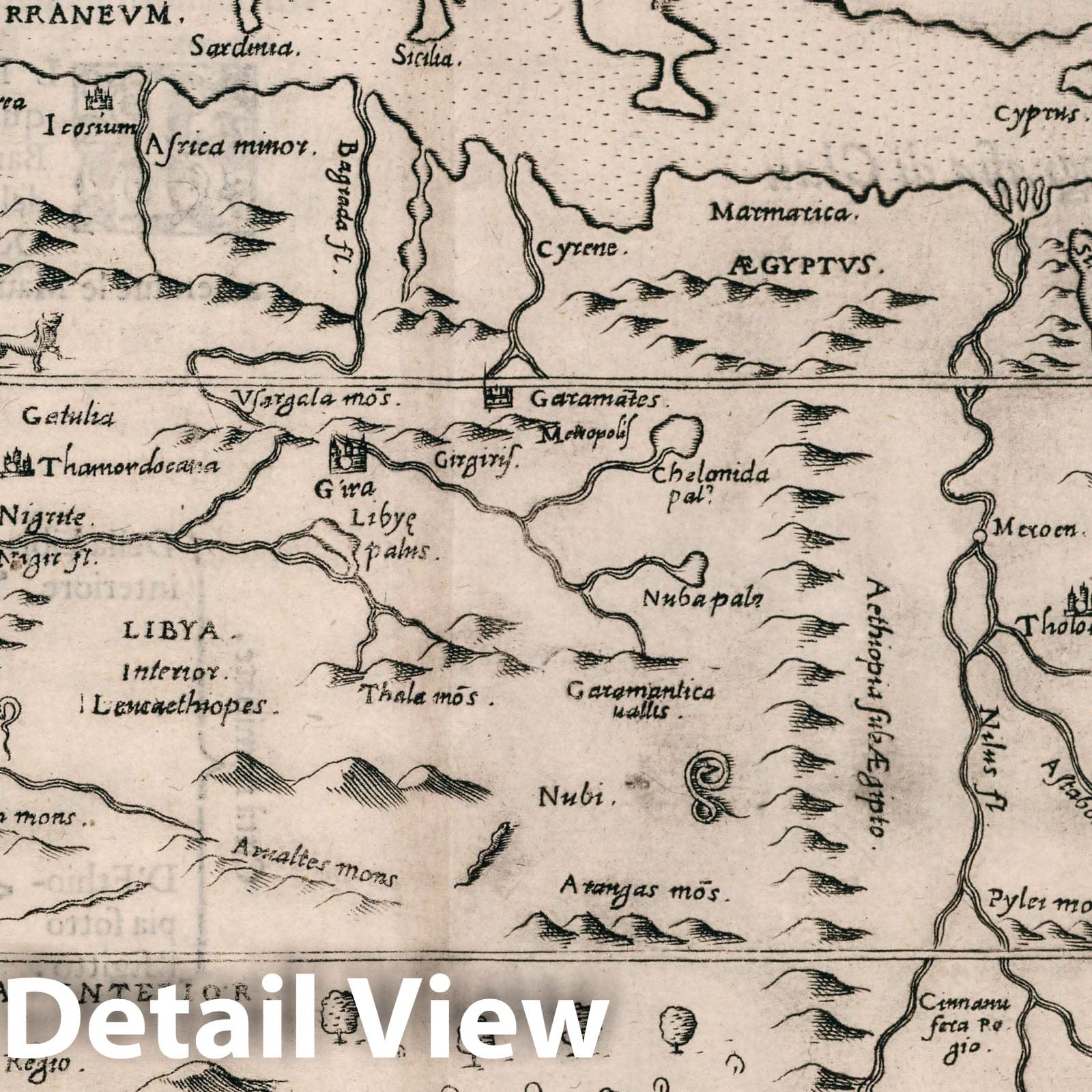 Egypt, Ethiopia, and Libya - Nautical Chart, 1599 - Historical Map Reproduction
