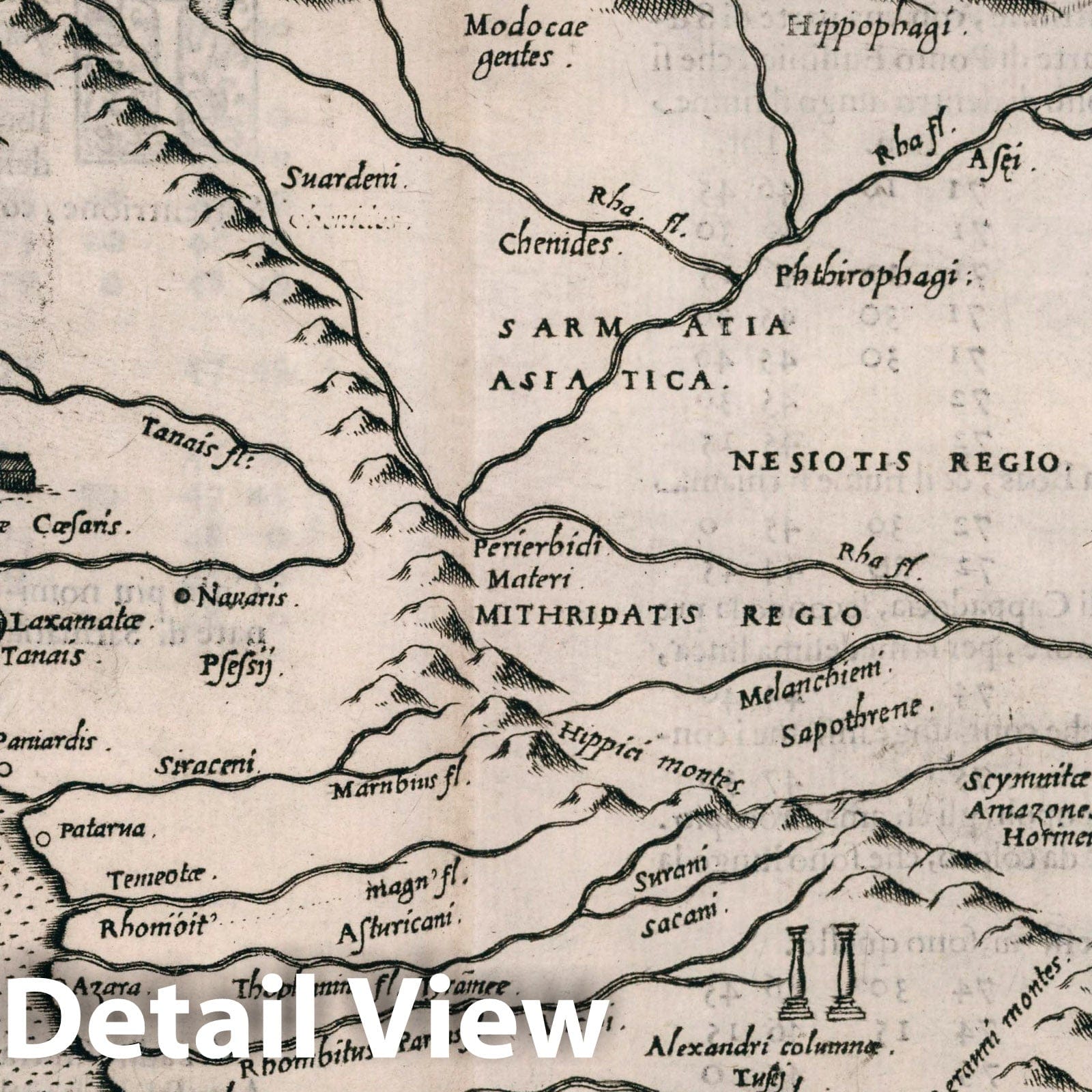 Central Asia - North of Black and Caspian Seas, 1599 Historical Map Print