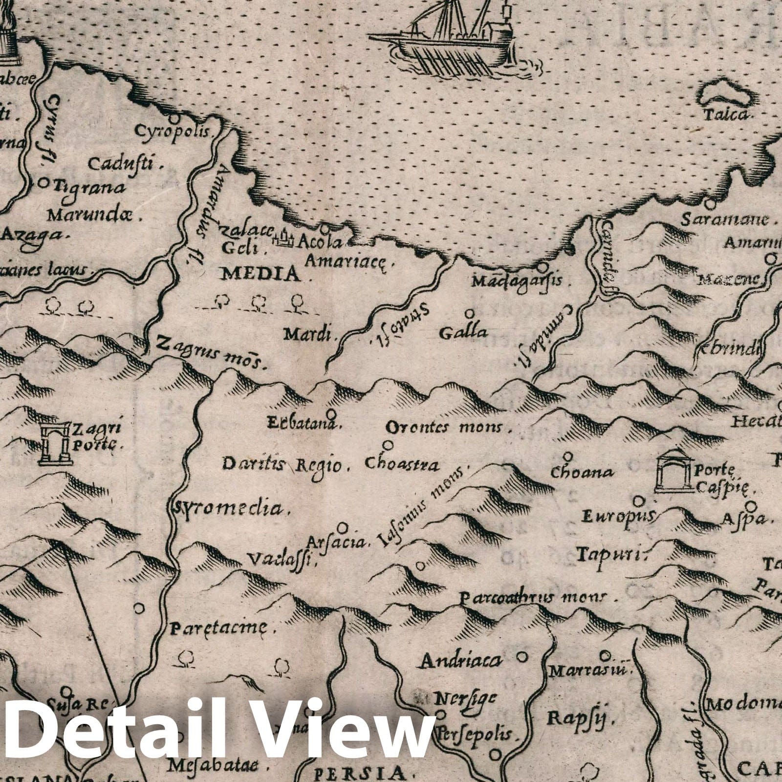 Asia between the Persian Gulf and the Caspian Sea - Nautical Chart, 1599 - Historical Map Print