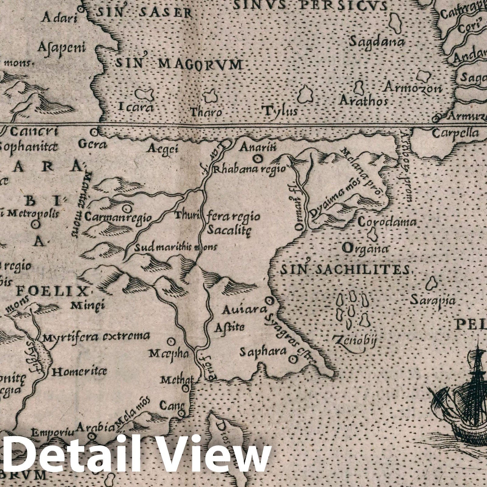 Arabian Peninsula - Nautical Chart, 1599 - Historical Map Print