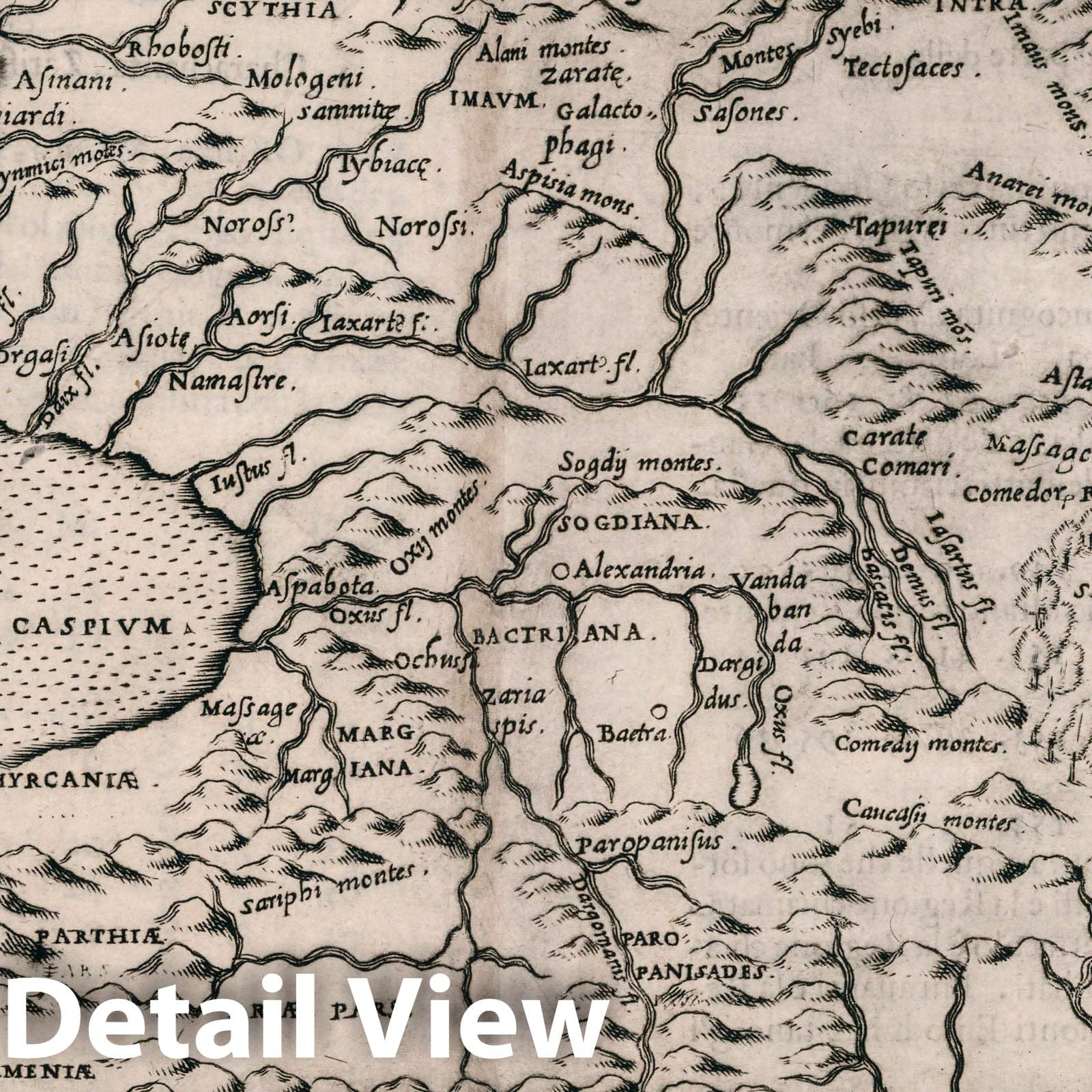 Central Asia, Caspian Sea Region, and Afghanistan - Nautical Chart, 1599 - Historical Map Print