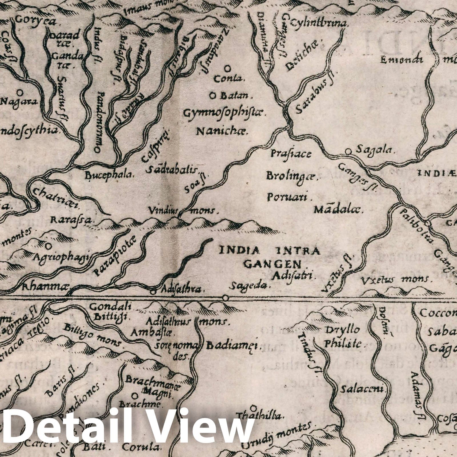 India - Nautical Chart, 1599 - Ruscelli Ptolemy Historical Map Print