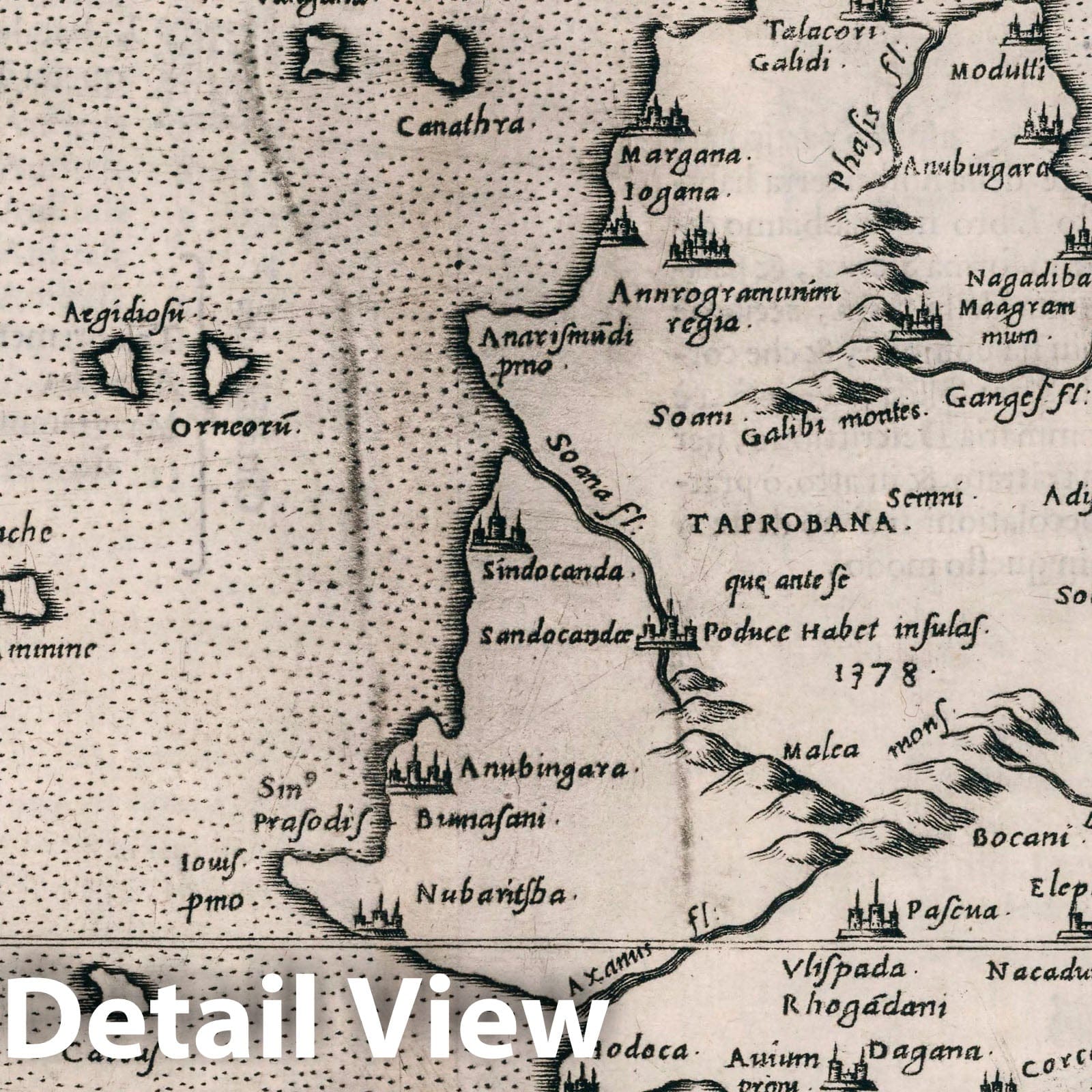Sri Lanka - Nautical Chart, 1599 - Historical Map Print