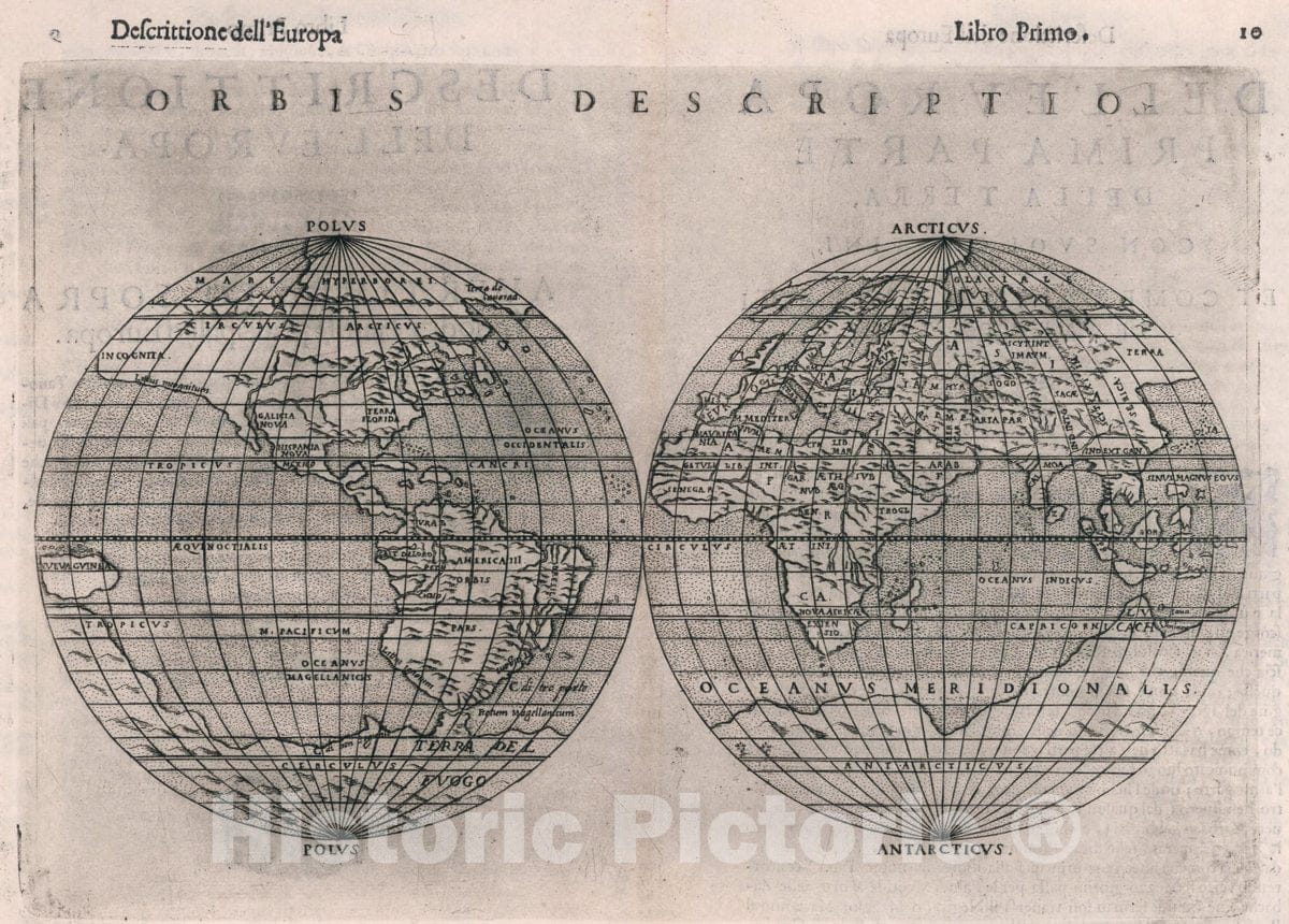 Historic Map : Orbis descriptio. Libro Primo, 1599 Atlas - Vintage Wall Art