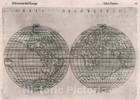 Historic Map : Orbis descriptio. Libro Primo, 1599 Atlas - Vintage Wall Art