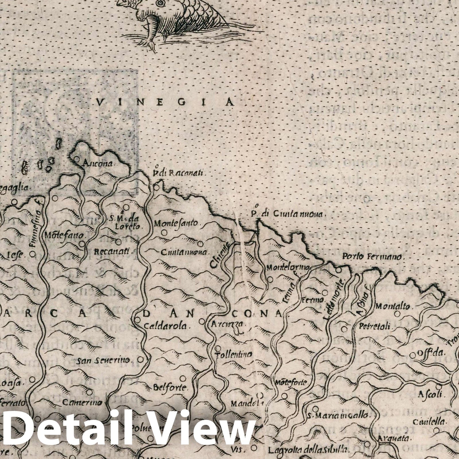 Marche - Nautical Chart, 1599 - Historical Map Print