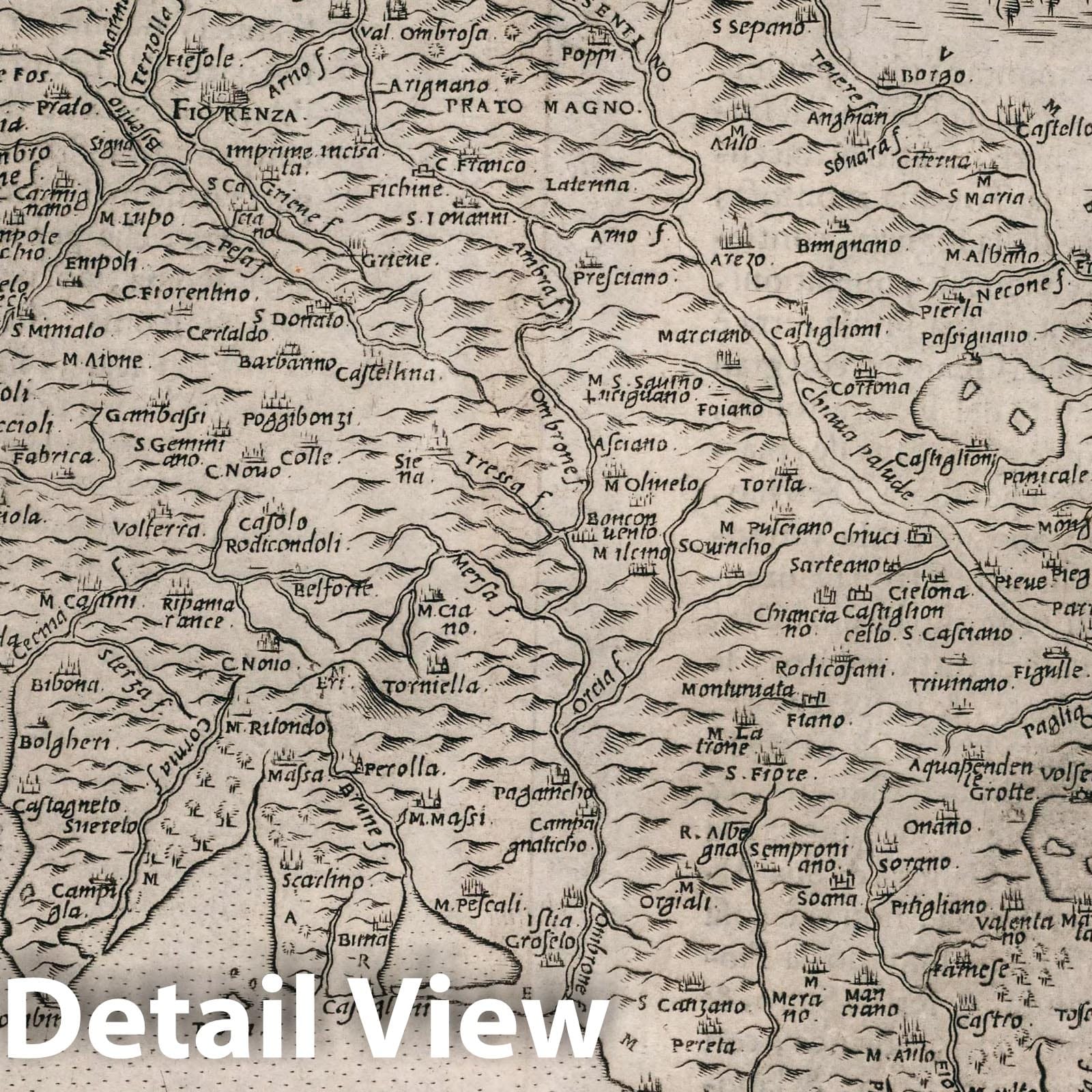 Tuscany - Nautical Chart, 1599 - Historical Map Reproduction