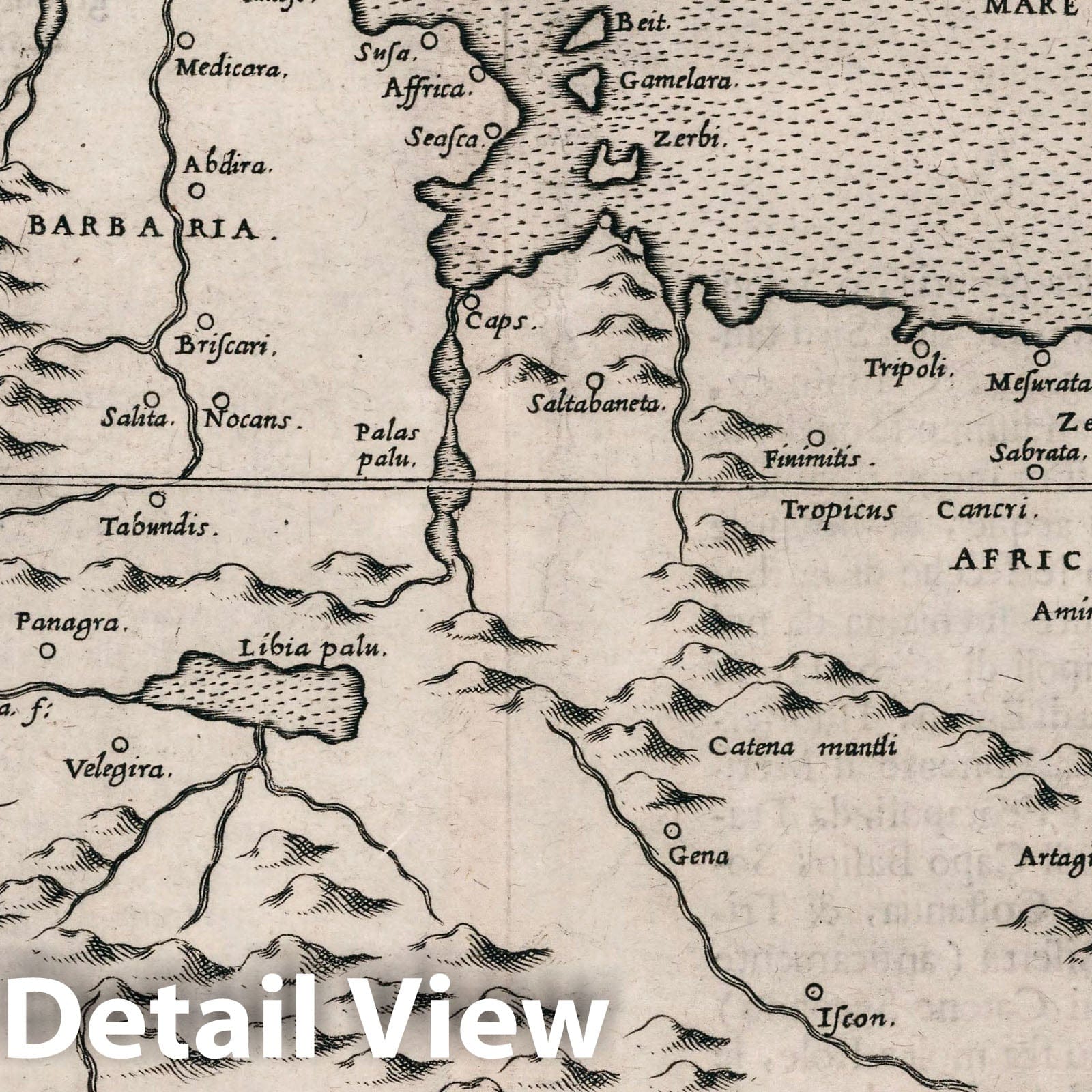 North Africa - Nautical Chart, 1599 - Historical Map Print