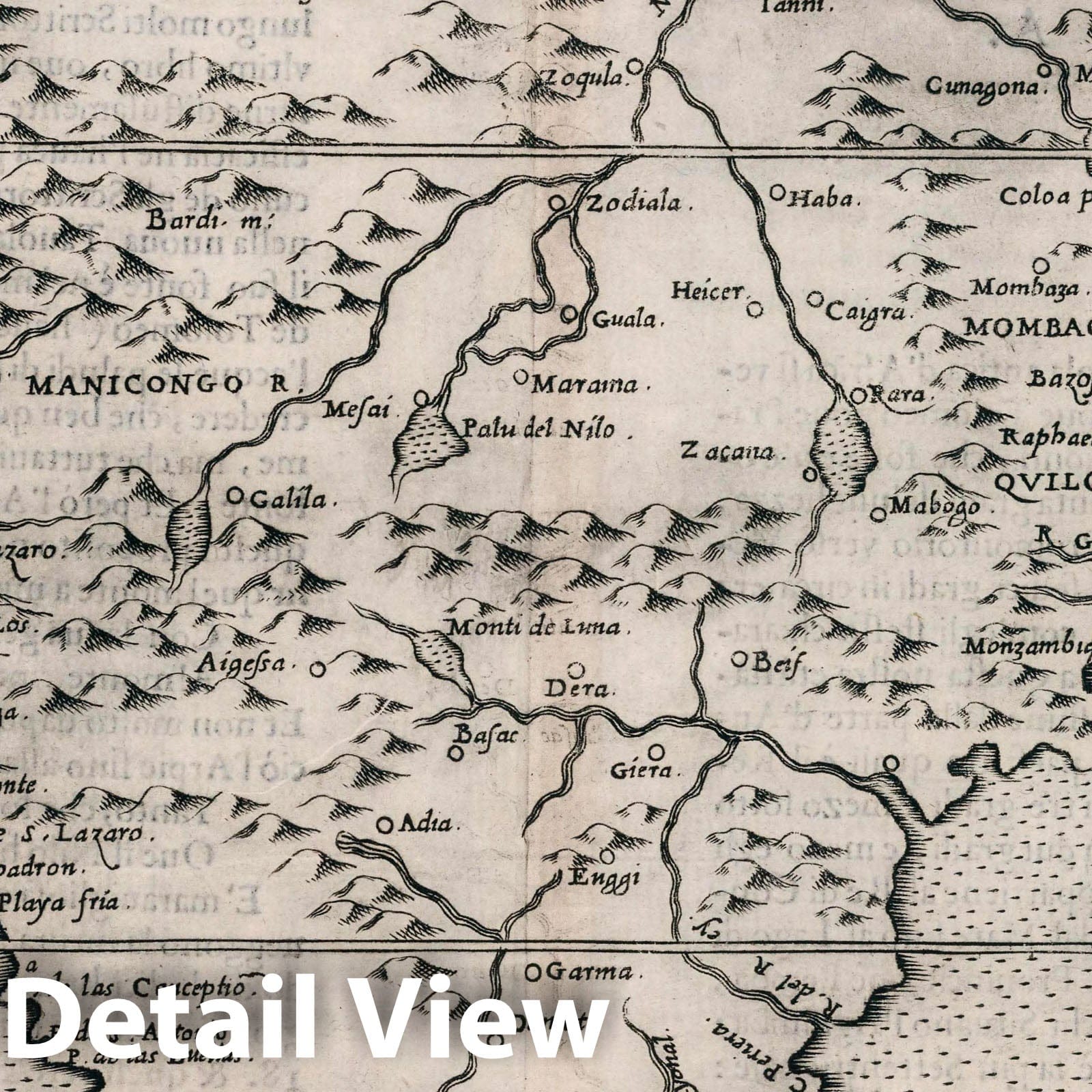 Southern Africa - Nautical Chart, 1599 - Historical Map Print