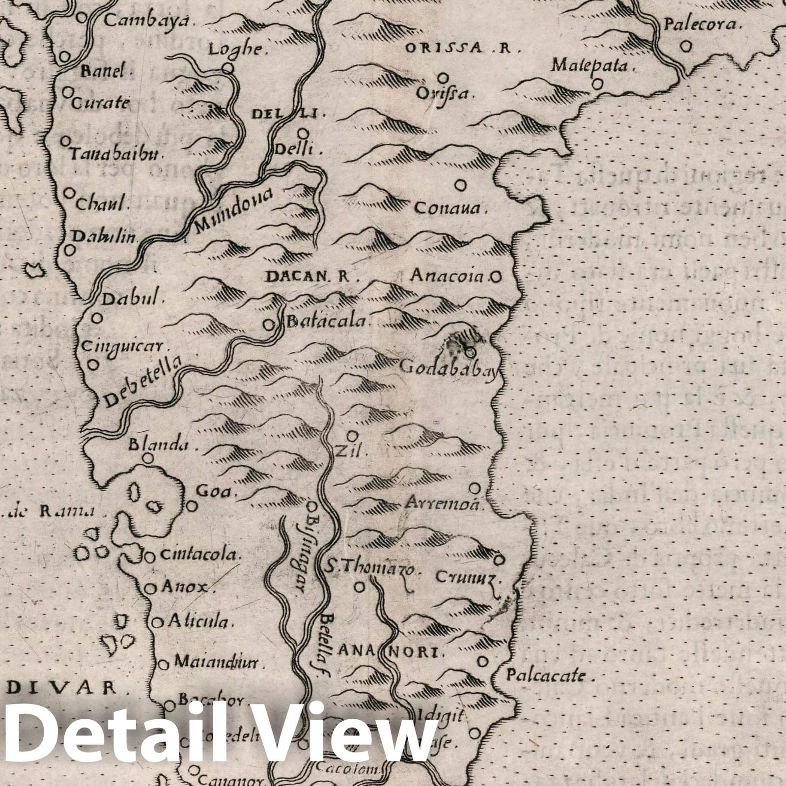 India - Nautical Chart, 1599 - Historical Map Print