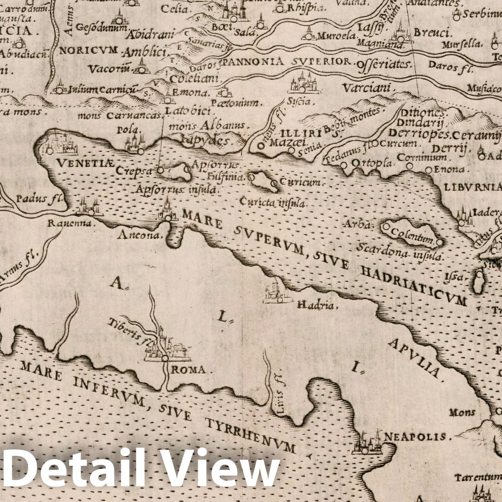 Roman Empire (Classical) - Nautical Chart, 1561 - Historical Map Print