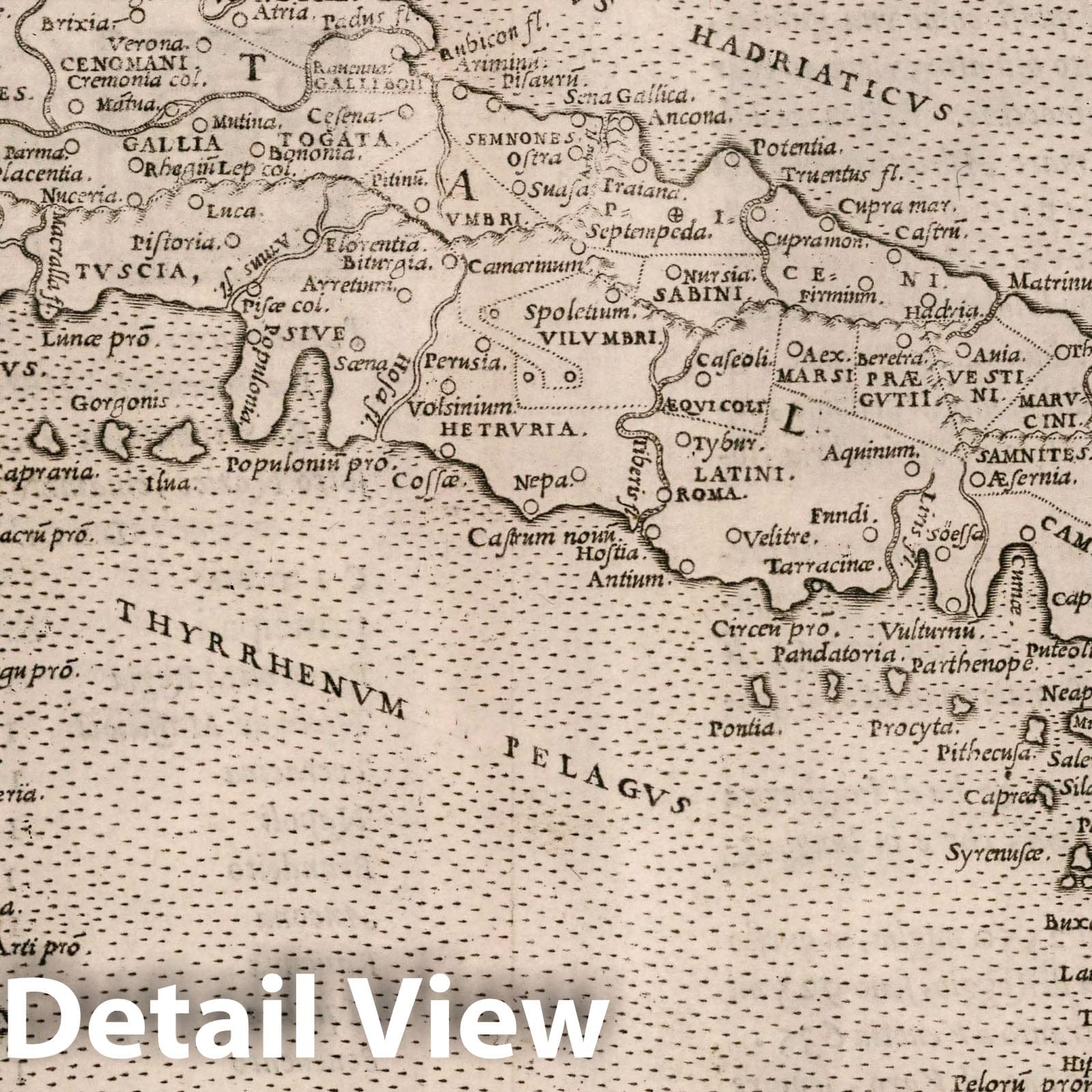 Italy (Classical) - Nautical Chart, 1561 - Historical Map Print