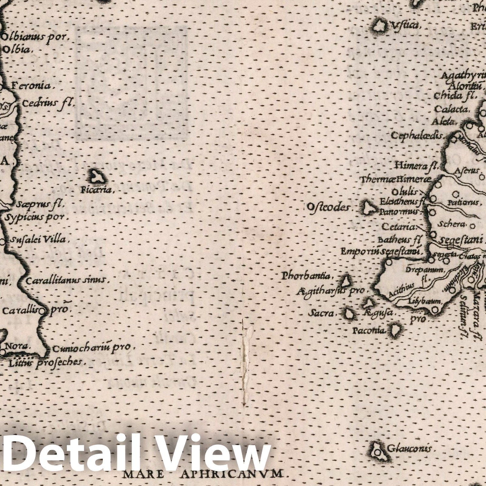 Sardinia and Sicily - Nautical Chart, 1561 - Historical Map Print