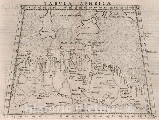 Historic Map : Africa, North Tabvla Aphricae II. Di Libia O Africa.Tavola Seconda Antica, 1561 Atlas , Vintage Wall Art