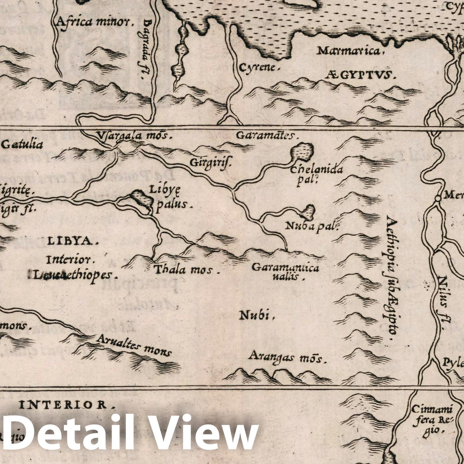 Egypt, Ethiopia, and Libya - Classical Map, 1561 - Historical Map Reproduction