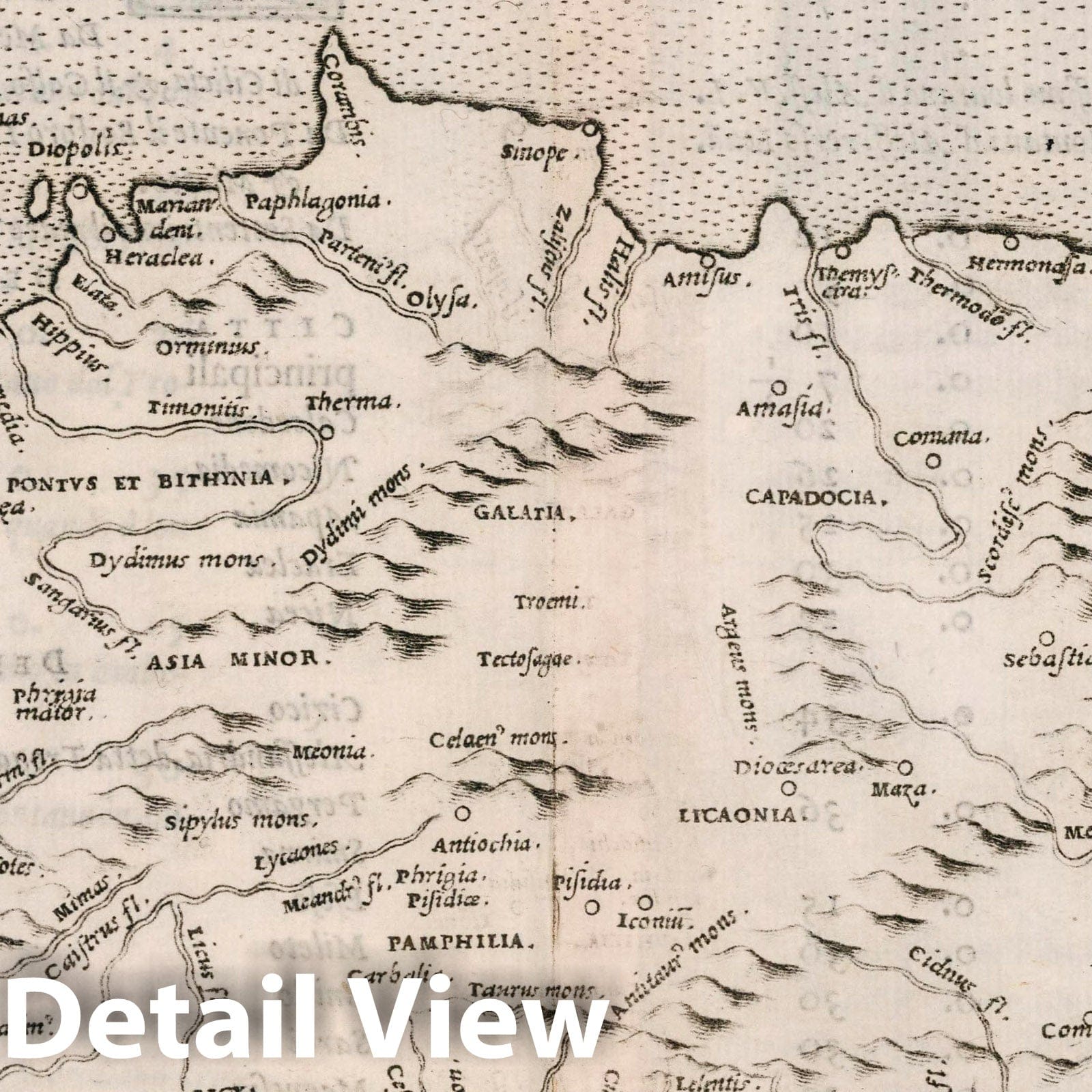 Asia Minor - Ancient Geography, 1561 - Historical Map Print