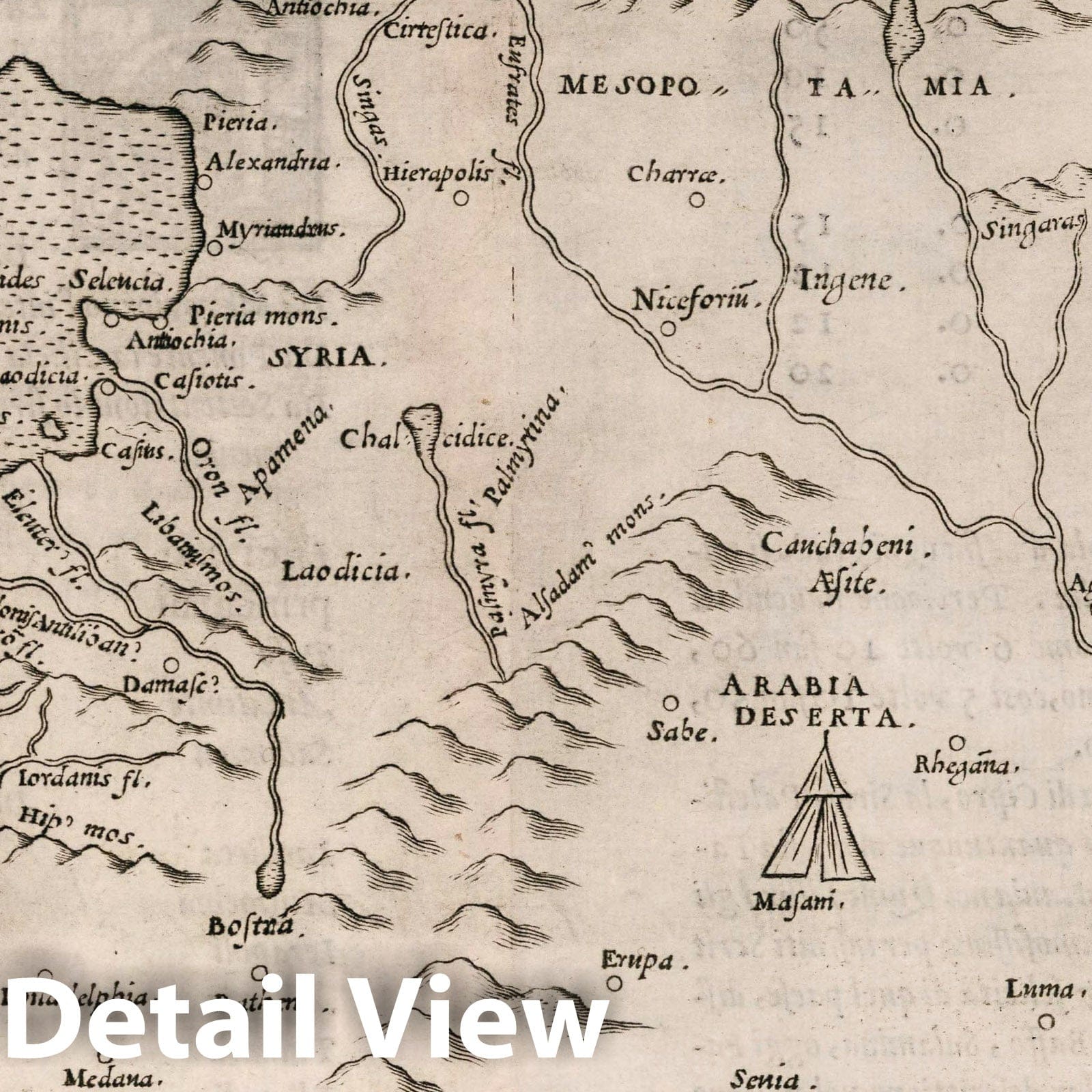 Eastern Mediterranean and Middle East: Cyprus to Babylonia - 1561 Historical Map Print