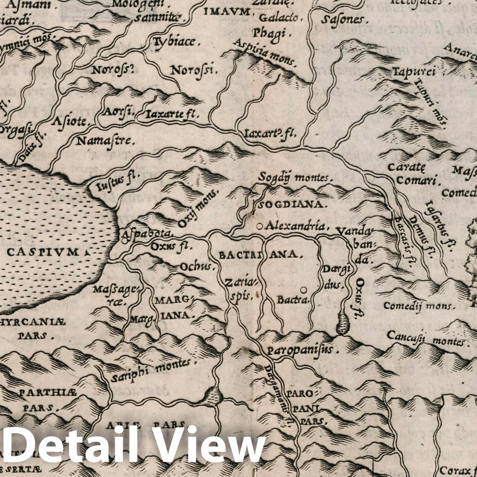 Central Asia: Kazakhstan, Uzbekistan, Turkmenistan, Afghanistan - 1561 Historical Map Print