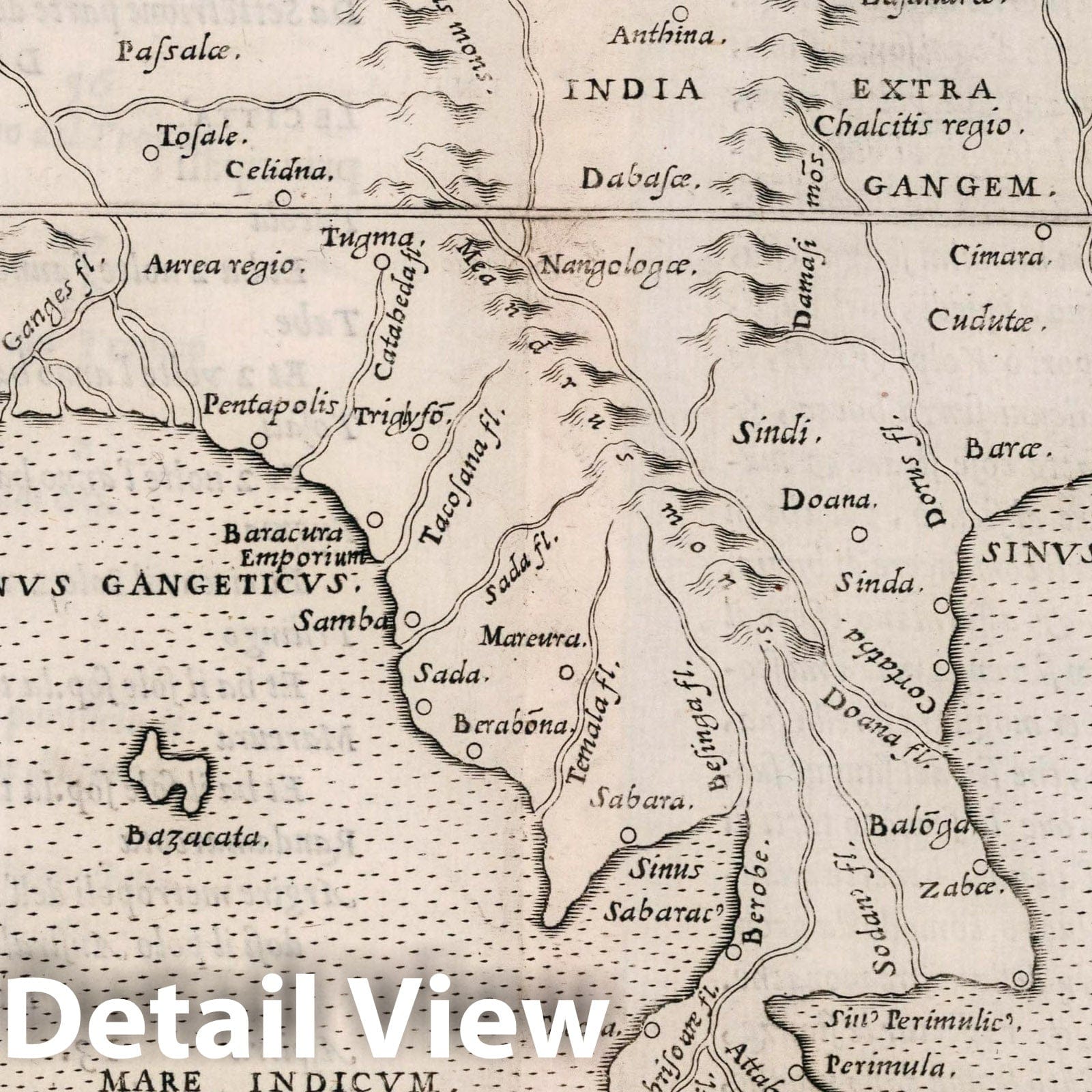India and Southeast Asia - Nautical Chart, 1561 - Historical Map Print