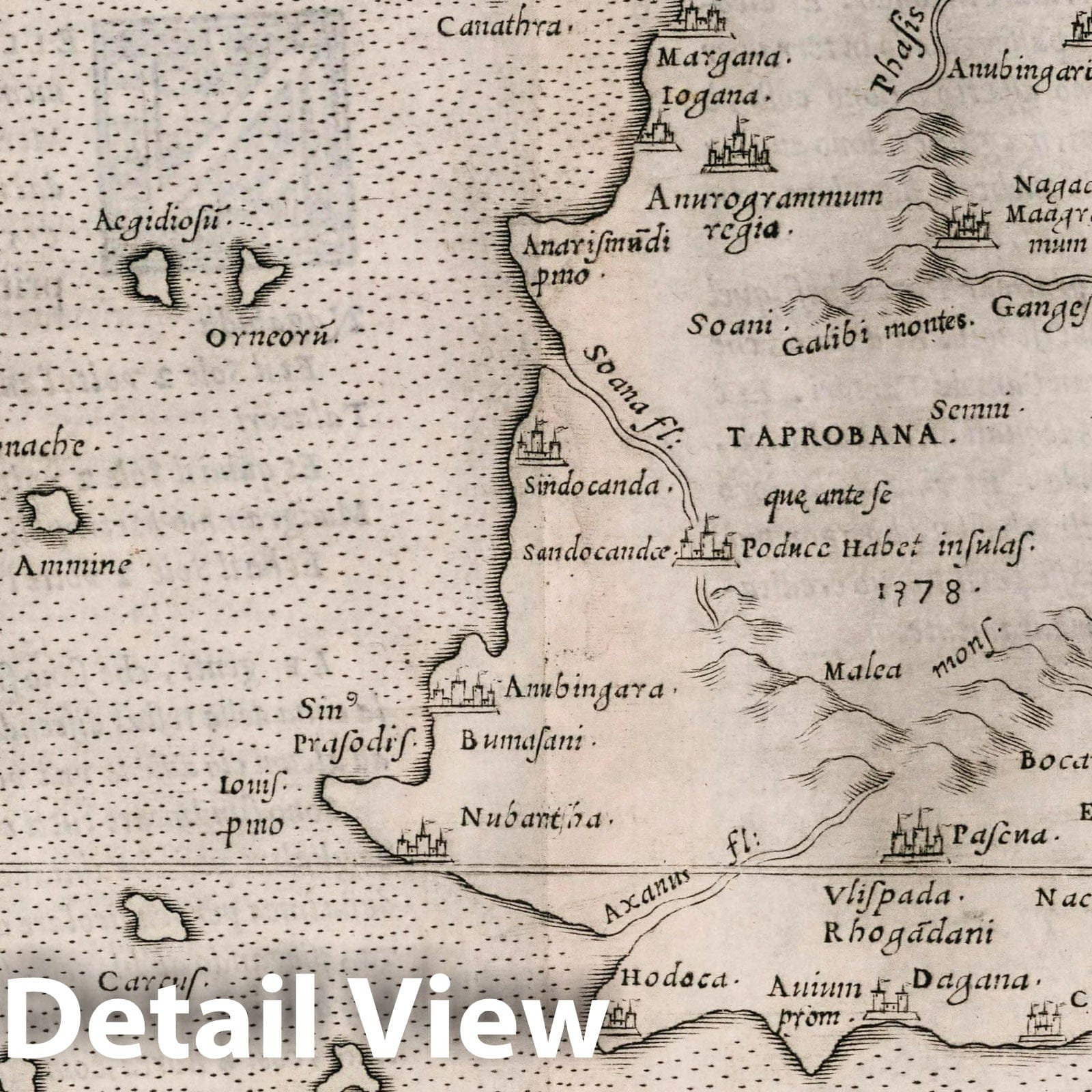 Sri Lanka, Twelfth Map of Asia - Nautical Chart, 1561 Historical Map Print