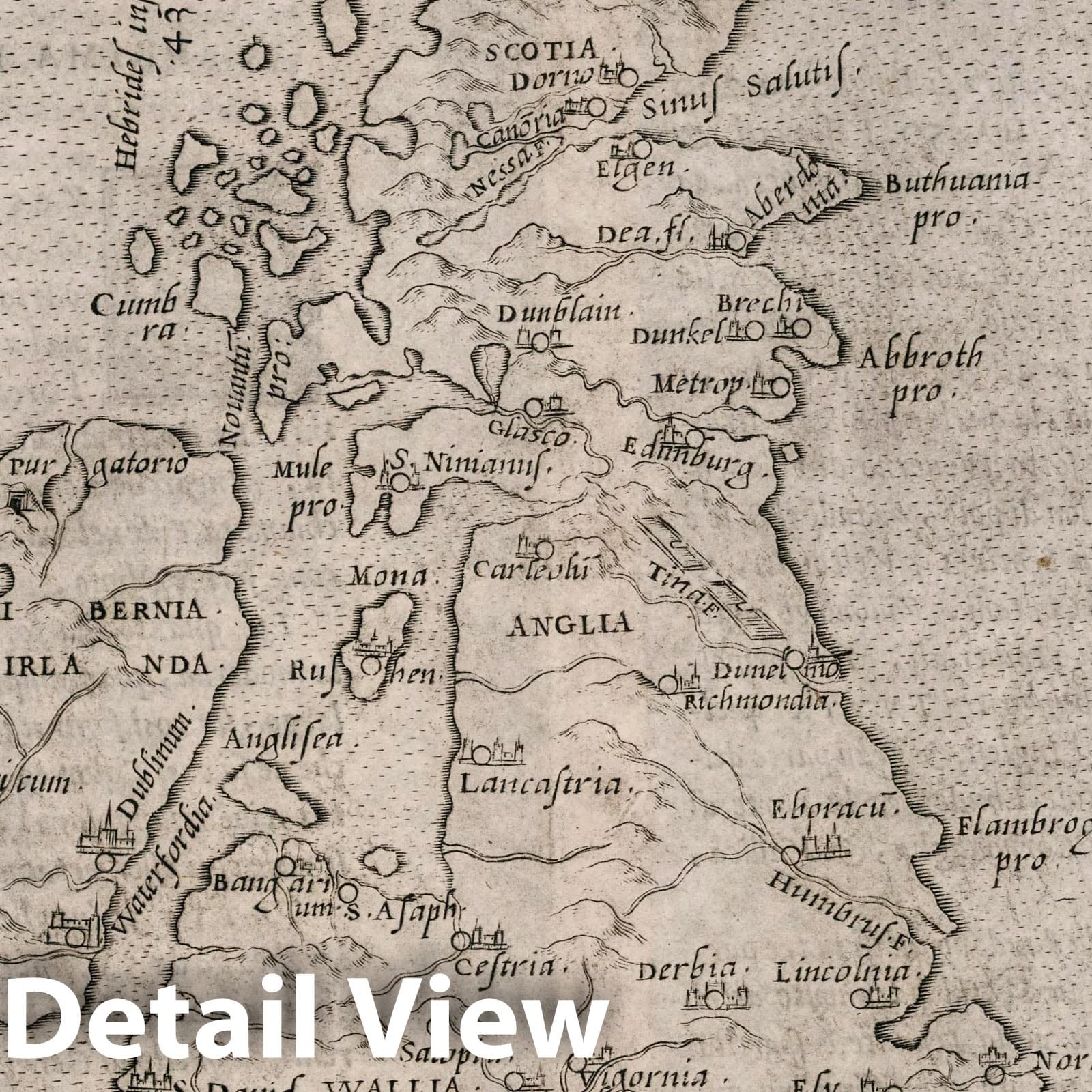 England and Ireland Nautical Chart, 1561 - Historical Map Print
