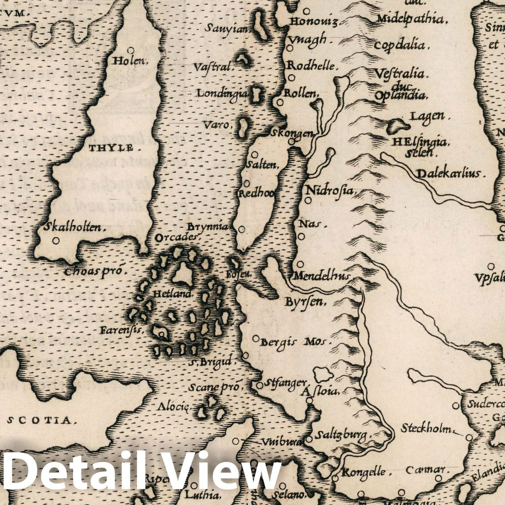 Historic Map : Europe, Northern Schonlandia Nvova. Scholandia. Sesta tavola nvova d'Evropa, 1561 Atlas , Vintage Wall Art