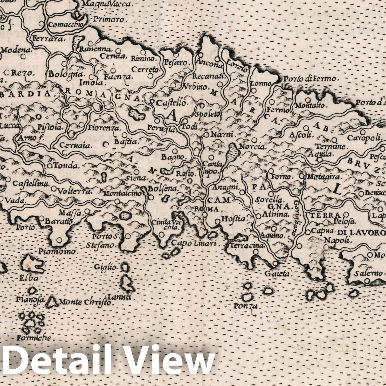 Italy - Nautical Chart, 1561 - Historical Map Print