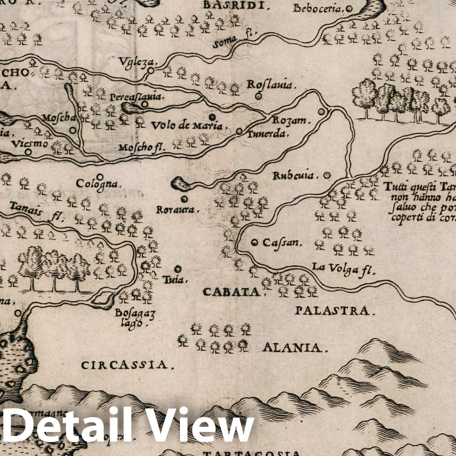 Historic Map : Russia, , Europe Moschovia nvova tavola. Moscovia, Decima Tavola Nvova, 1561 Atlas , Vintage Wall Art