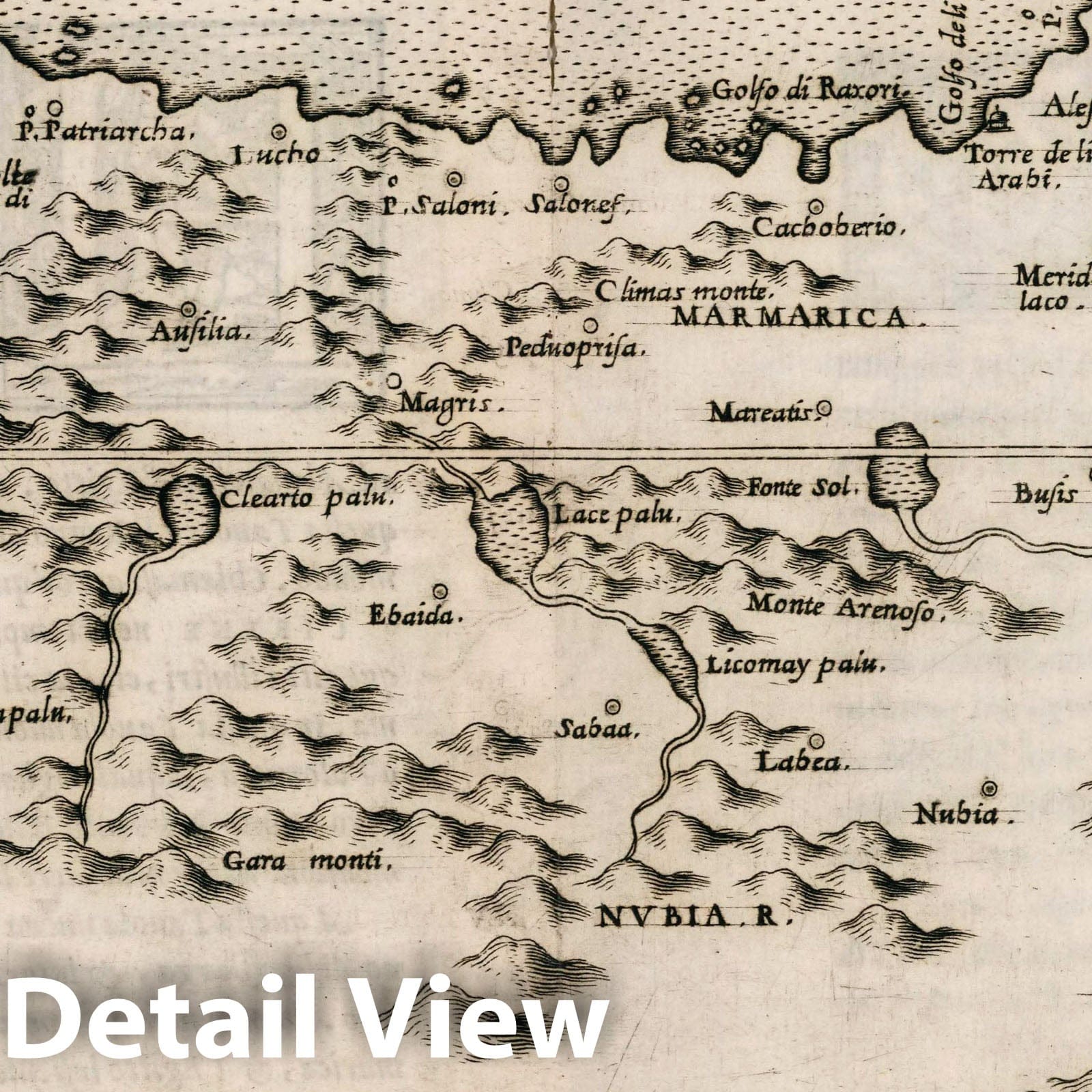 Marmarica, North Africa - Nautical Chart, 1561 - Historical Map Print