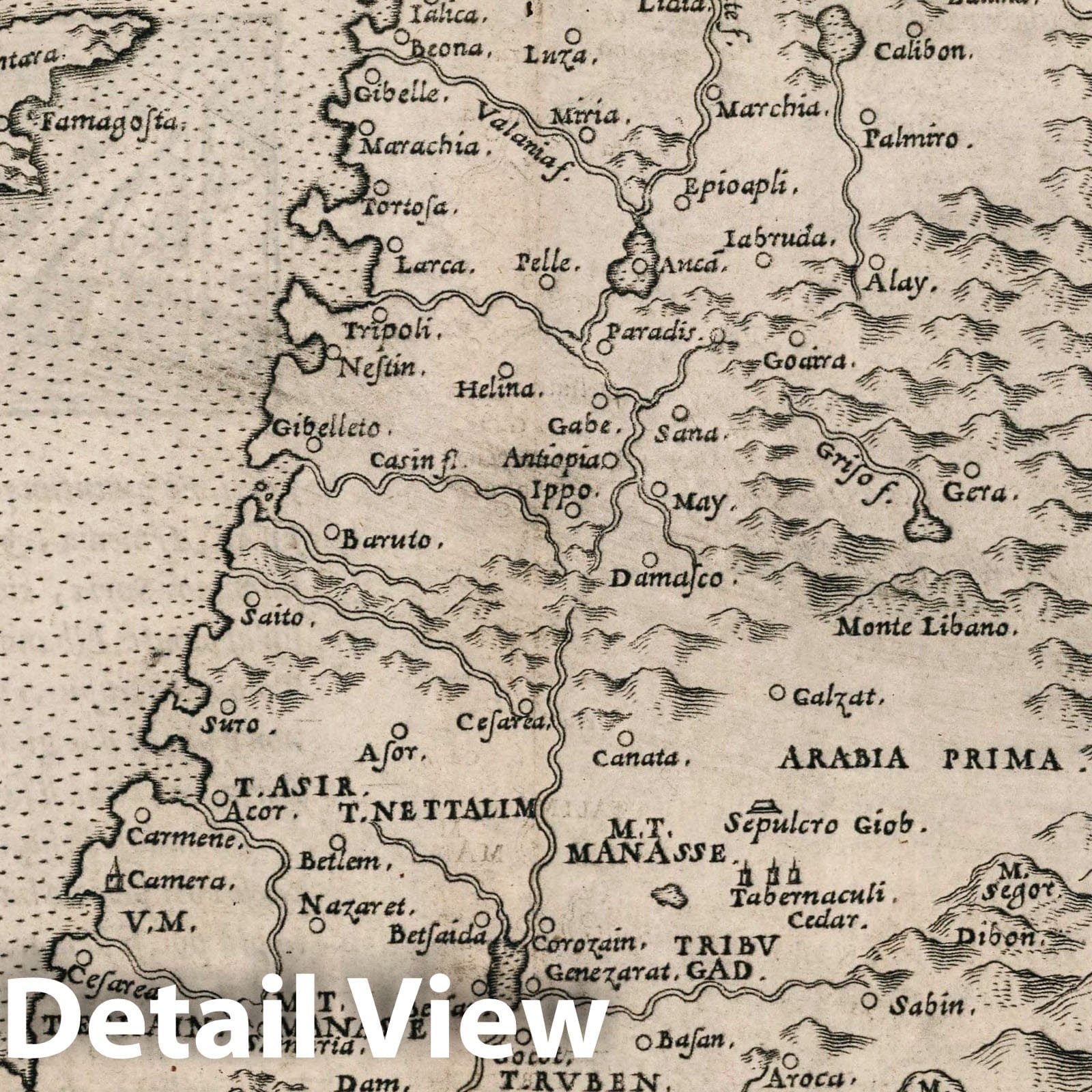 Syria and the Holy Land - Nautical Chart, 1561 - Historical Map Reproduction