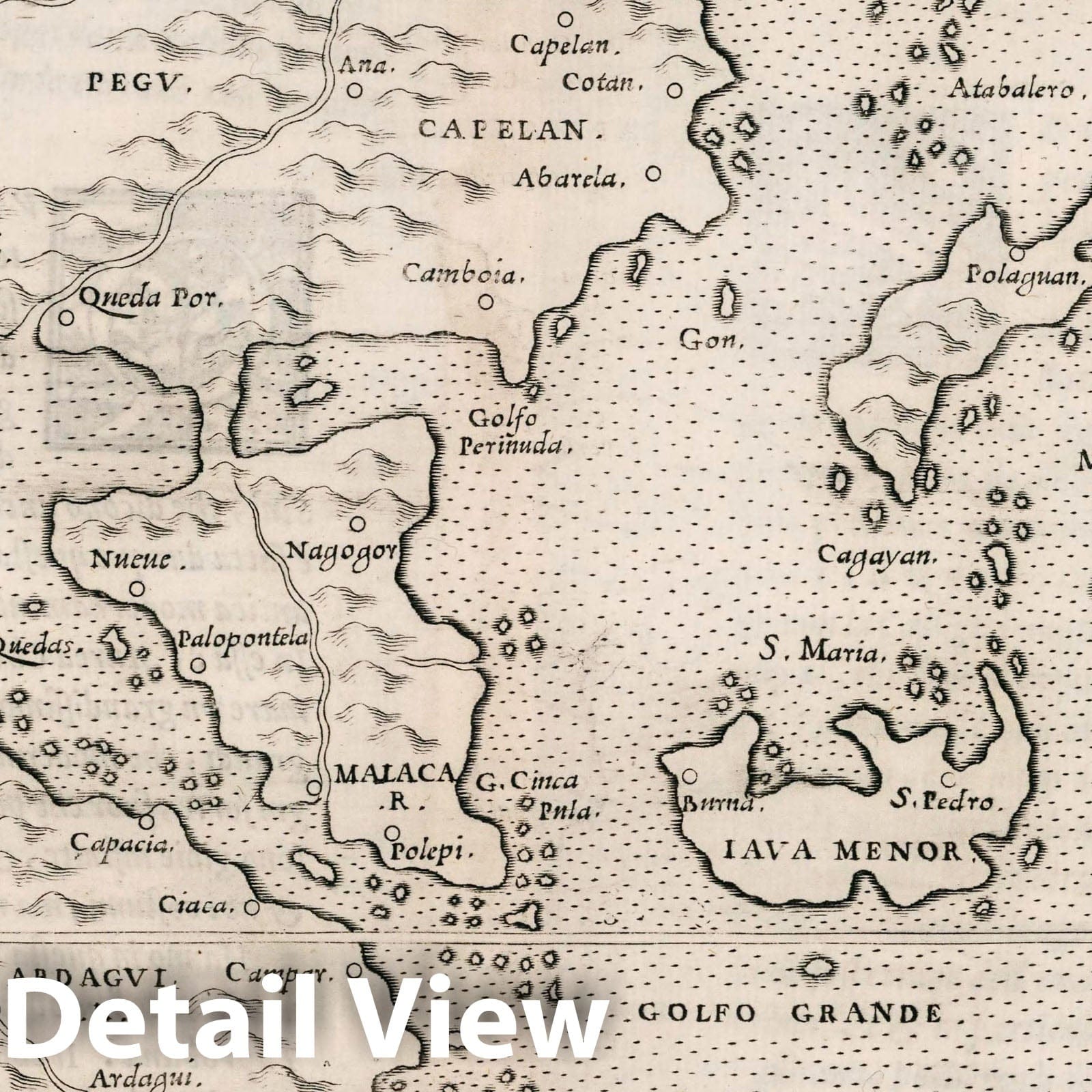 Southeast Asia - Nautical Chart, 1561 - Historical Map Print