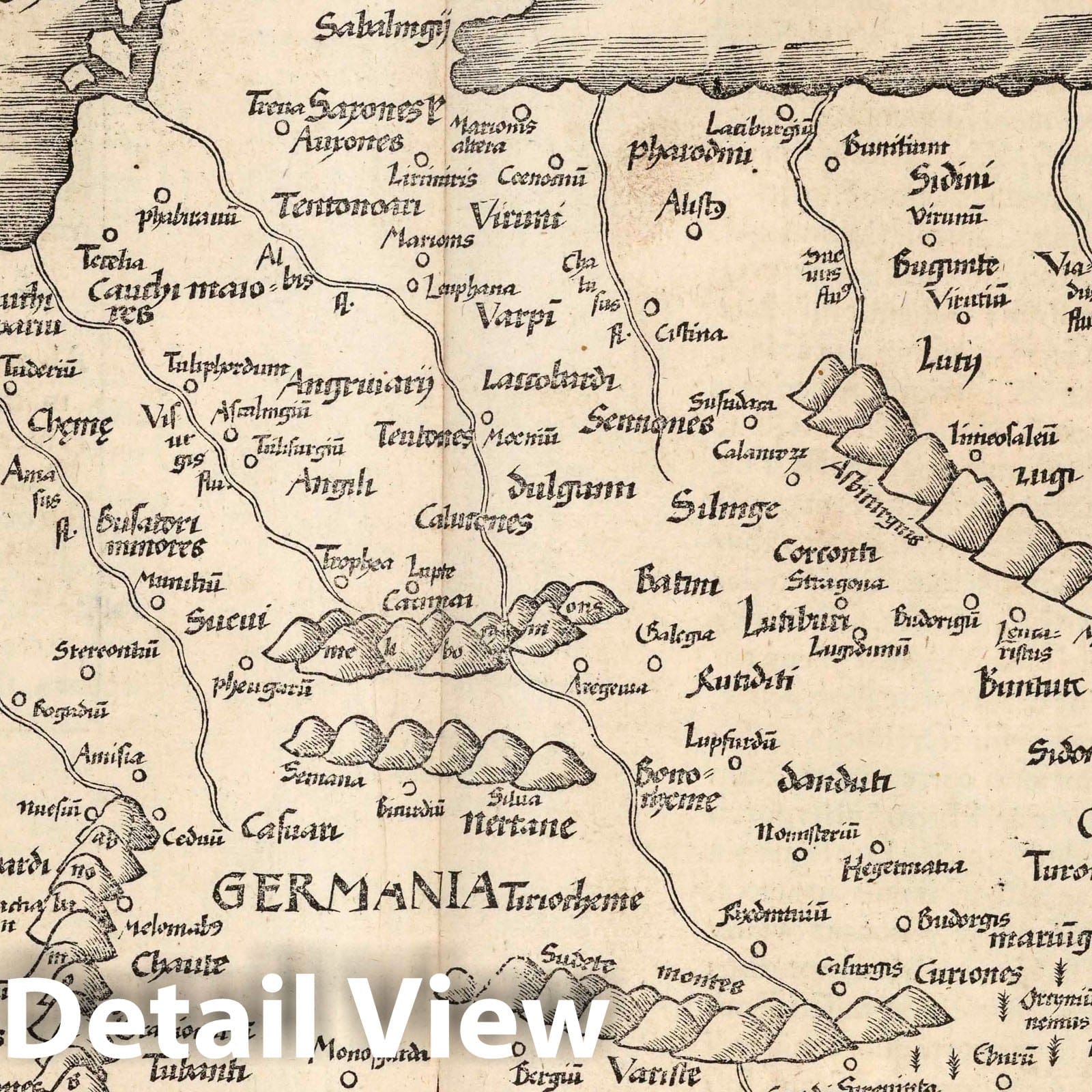 Germany and Poland - River Map, 1541 - Historical Map Print