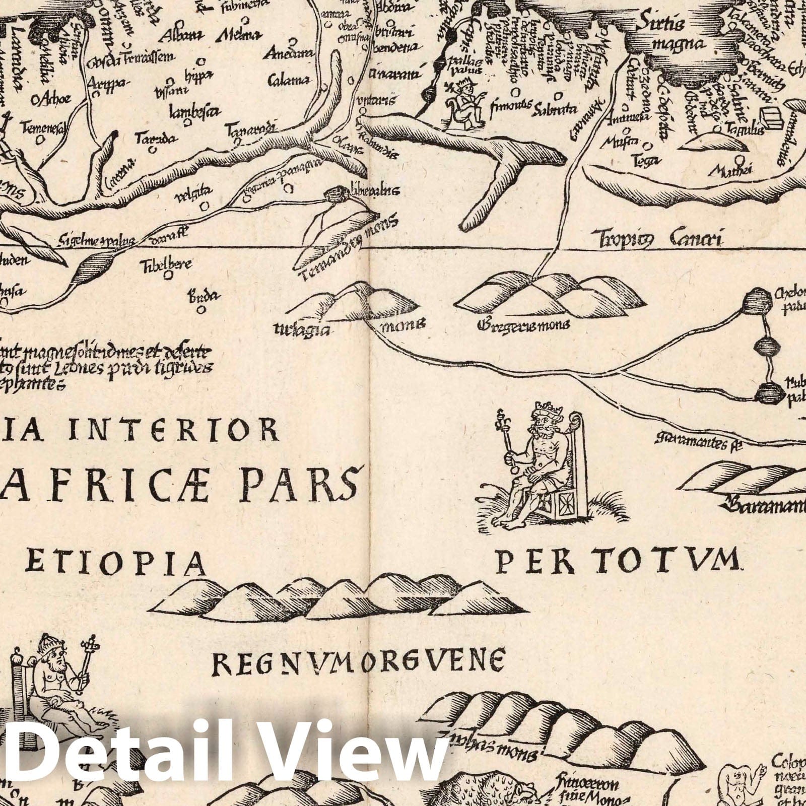 Tabula noua partis Africae (1541) - North Africa Historical Map Print