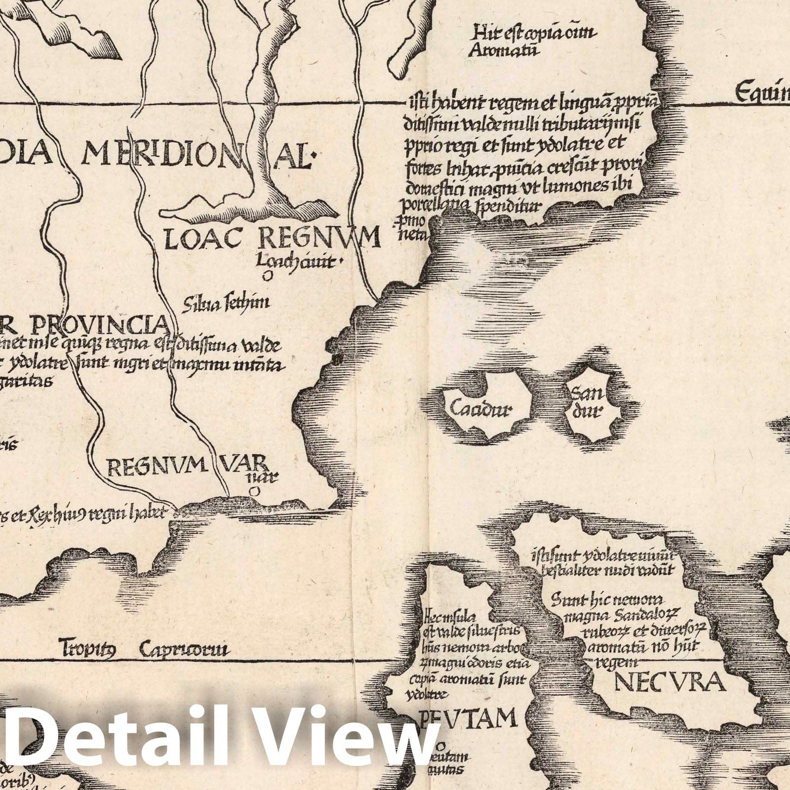 Southeast Asia - River Map, 1541 - Historical Map Print
